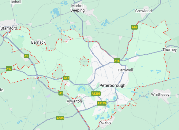 Map of Peterborough